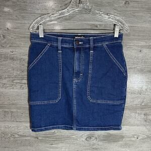 Wrangler‎ Skirt Womens Small 30” Waist Blue Jeans Short Pockets Summer Denim